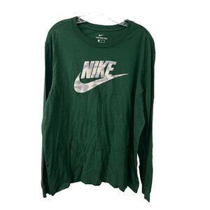 Nike Tee long sleeve Camo logo dark green shirt Men’s Size XL